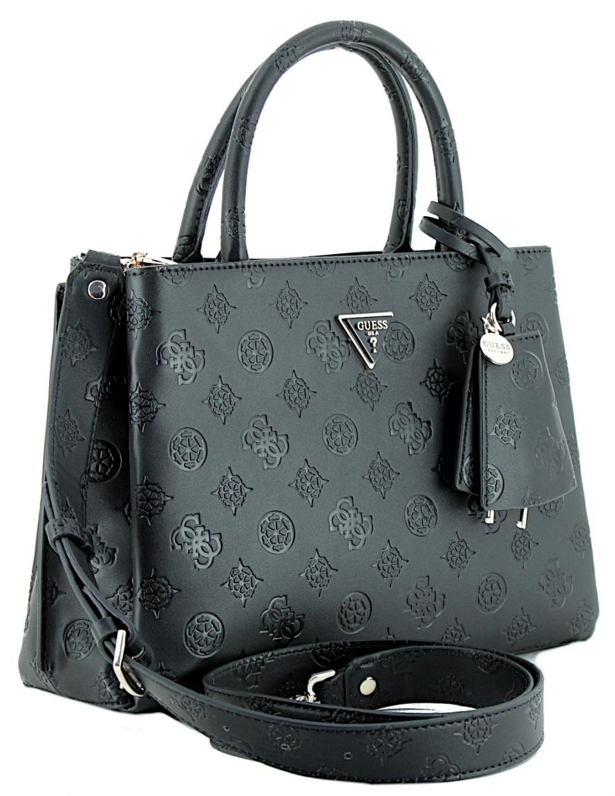 Guess Satchel Jena Black Logo Crossover