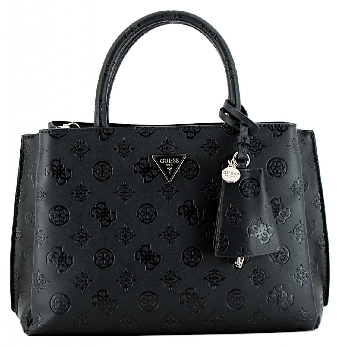 Guess Satchel Jena Black Logo Crossover