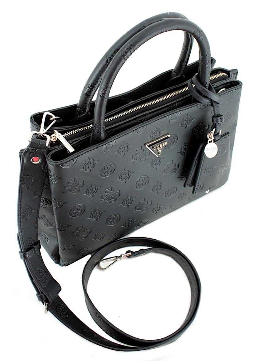 Guess Satchel Jena Black Logo Crossover