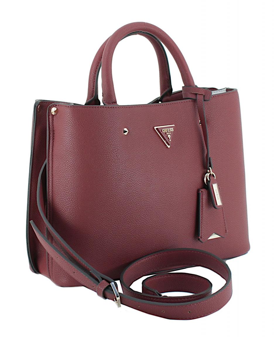 Guess Satchel Meridian Burgundy Bordeaux