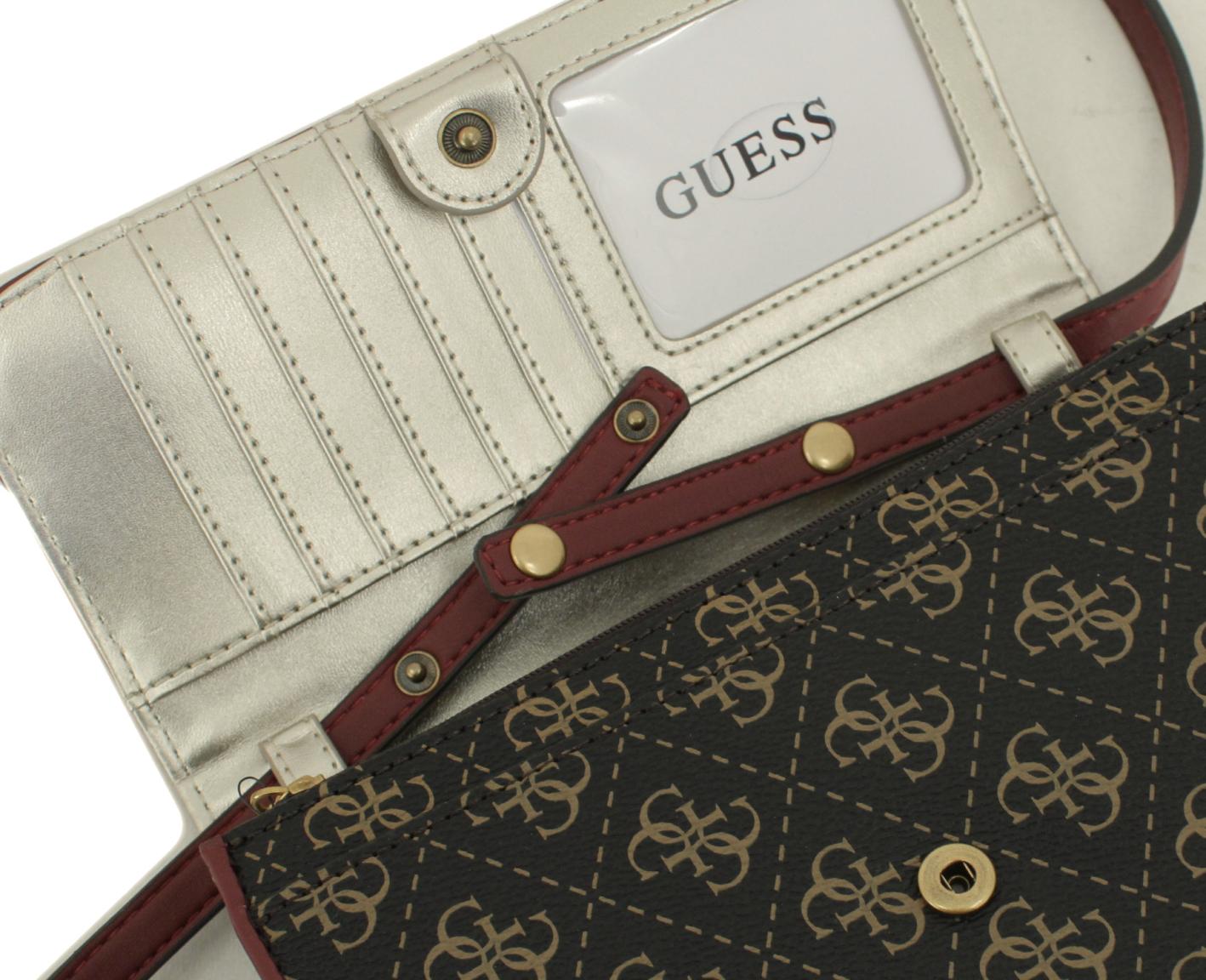 Guess Überschlagtasche Izzy SLG Coal schwarz grau Logoprint