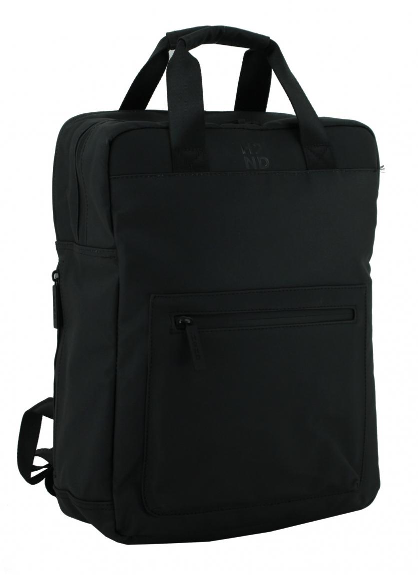 H2ND Hamburg XL Ash beschichteter Rucksack mit Laptopfach schwarz