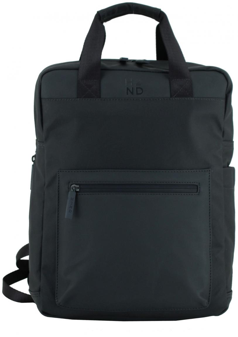 H2ND Hamburg XL Ash beschichteter Rucksack mit Laptopfach schwarz