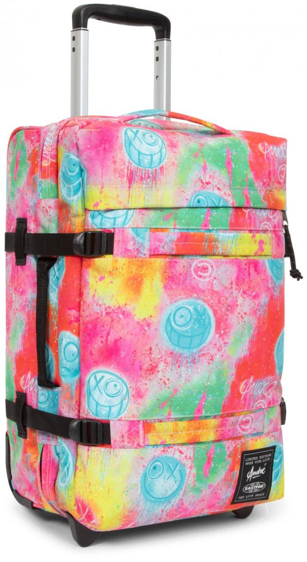 Handgepäck Rollentasche bunt Graffitti Eastpak TransitR Fluo Clouds