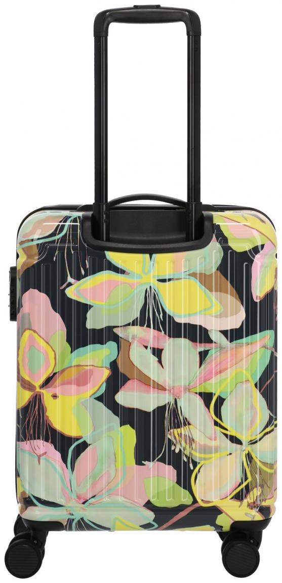 Handgepäckkoffer Travelite Cruise Yellow Orchid Blumenprint 4w Trolley S 55cm