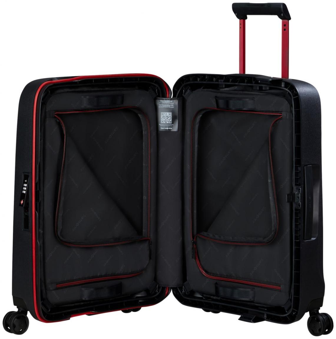 Handgepäckkoffer schwarz rot Samsonite Essens Spinner S 55cm