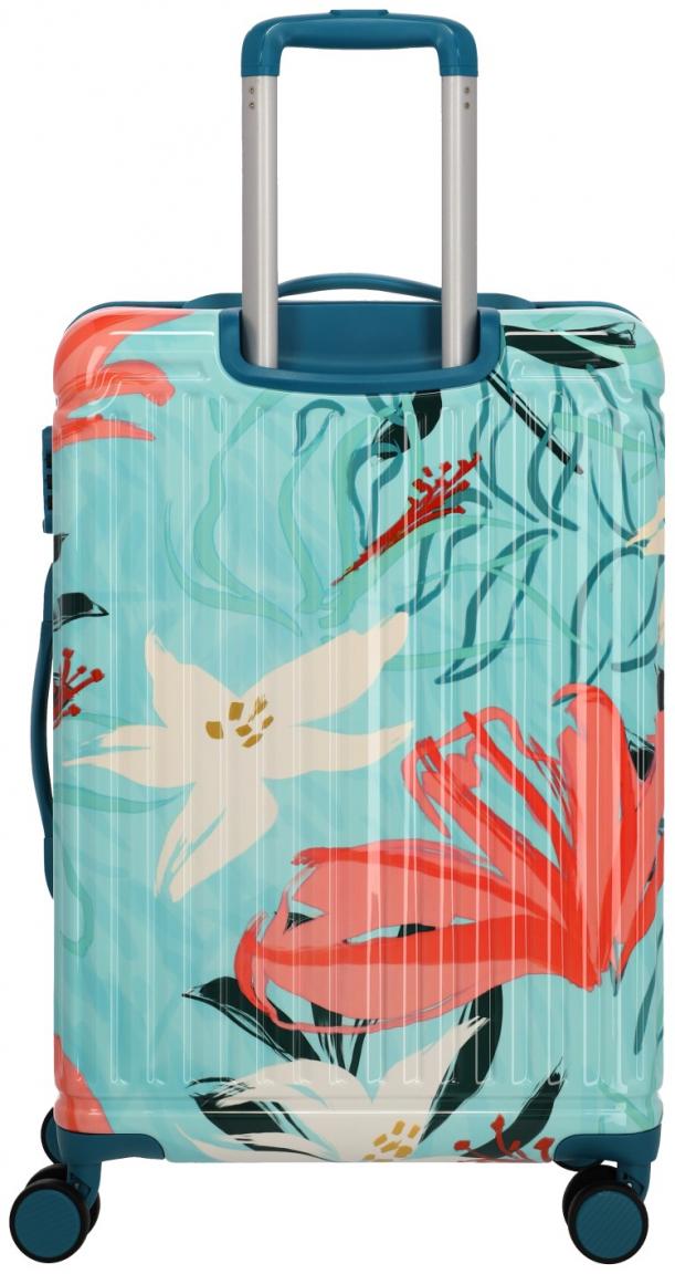 Hartschalenkoffer Travelite Cruise Turquoise Lily 4w Trolley M 67cm