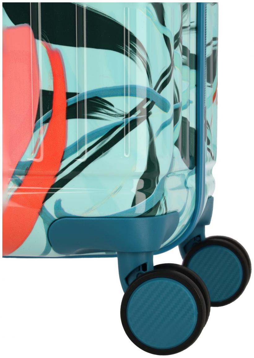 Hartschalenkoffer Travelite Cruise Turquoise Lily 4w Trolley M 67cm