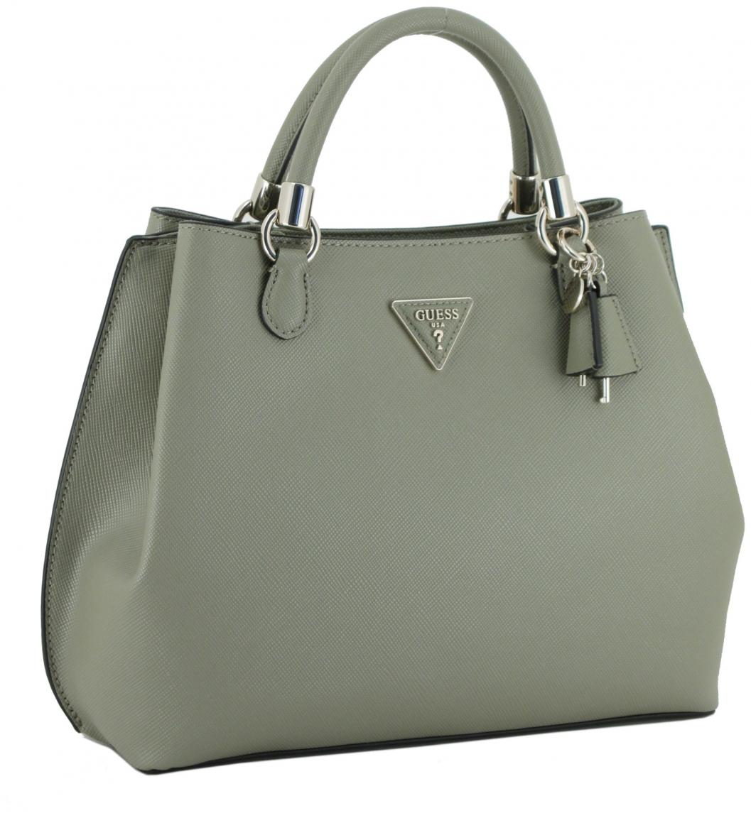 Henkeltasche Guess Gizele Eleganz Taupe Metallcharm