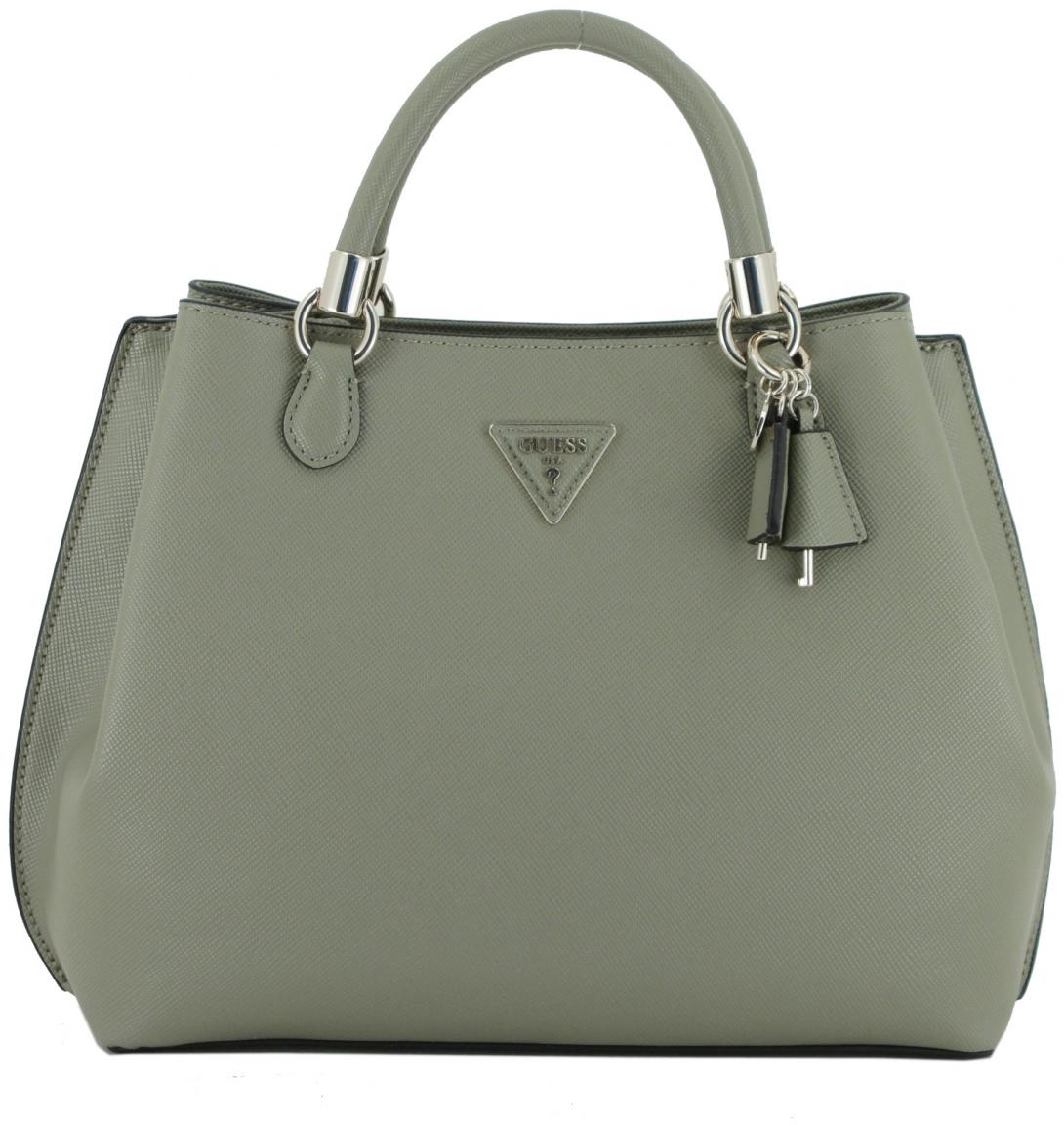 Henkeltasche Guess Gizele Eleganz Taupe Metallcharm