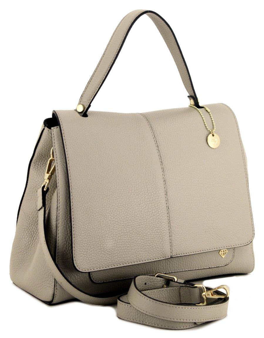 Henkeltasche Marble Beige Caleidos Lederbag Woman Überschlag