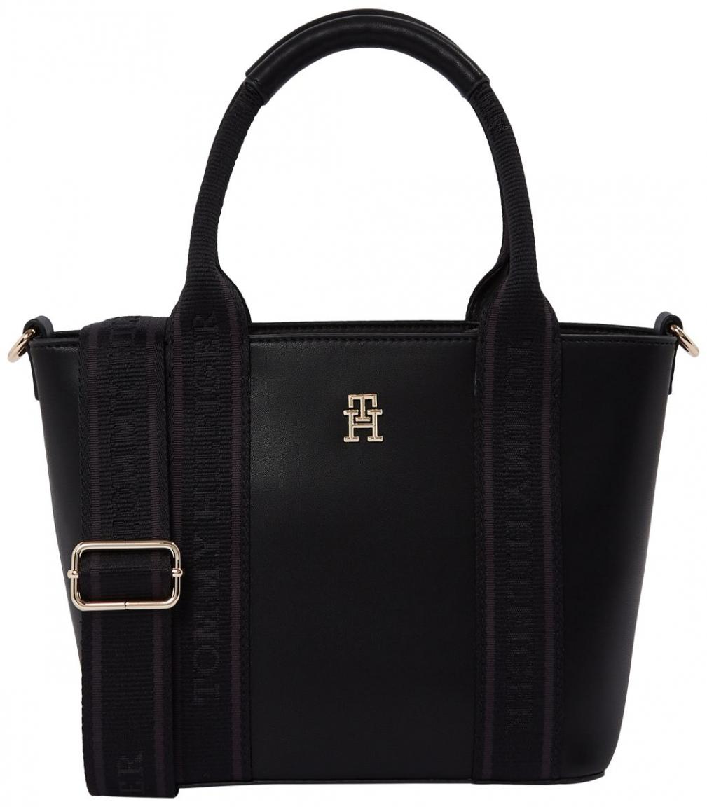 Henkeltasche Mini Tote Tommy Hilfiger Logotape Black