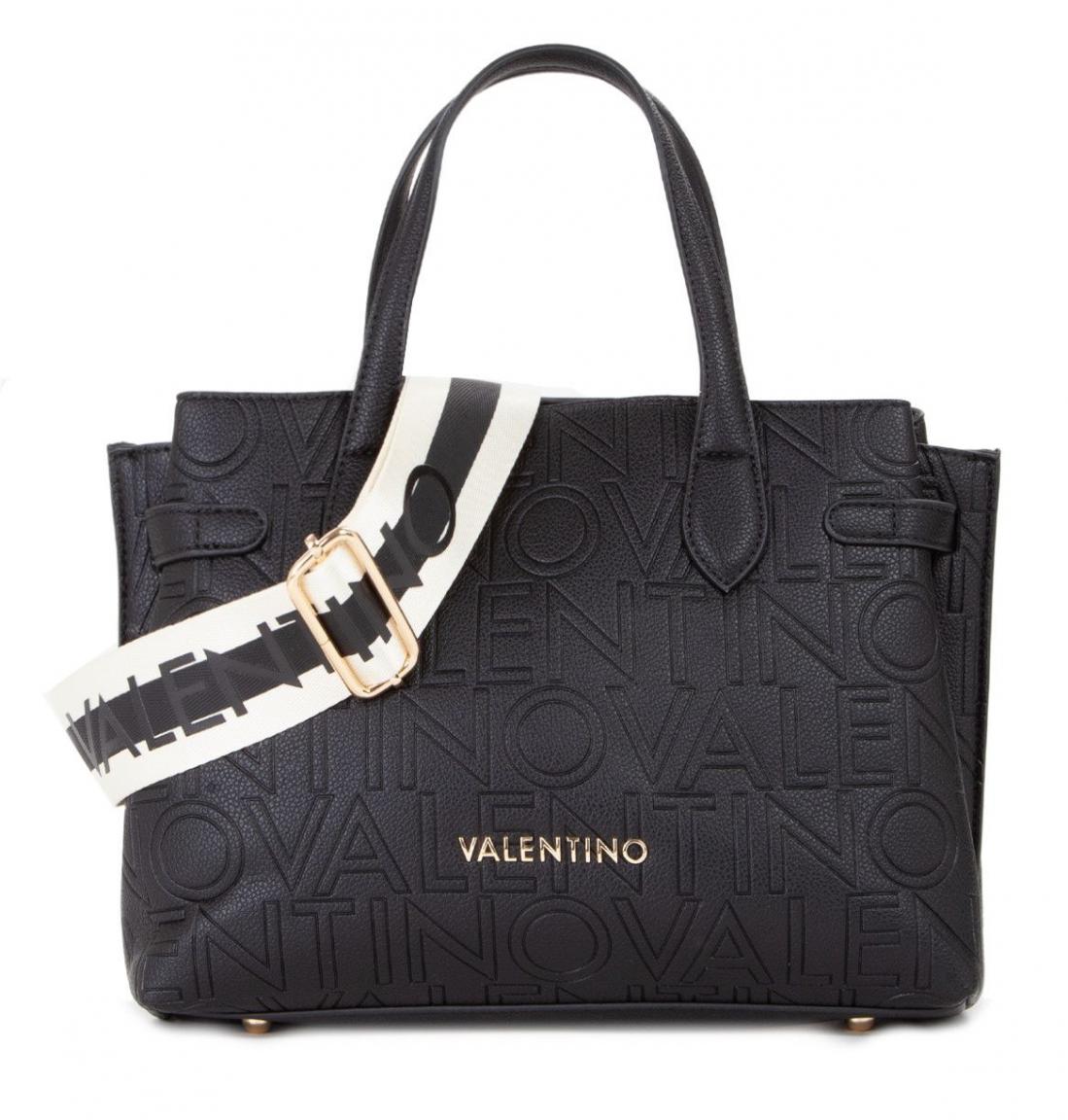 Henkeltasche Pansy Mario Valentino Markenprägung schwarz