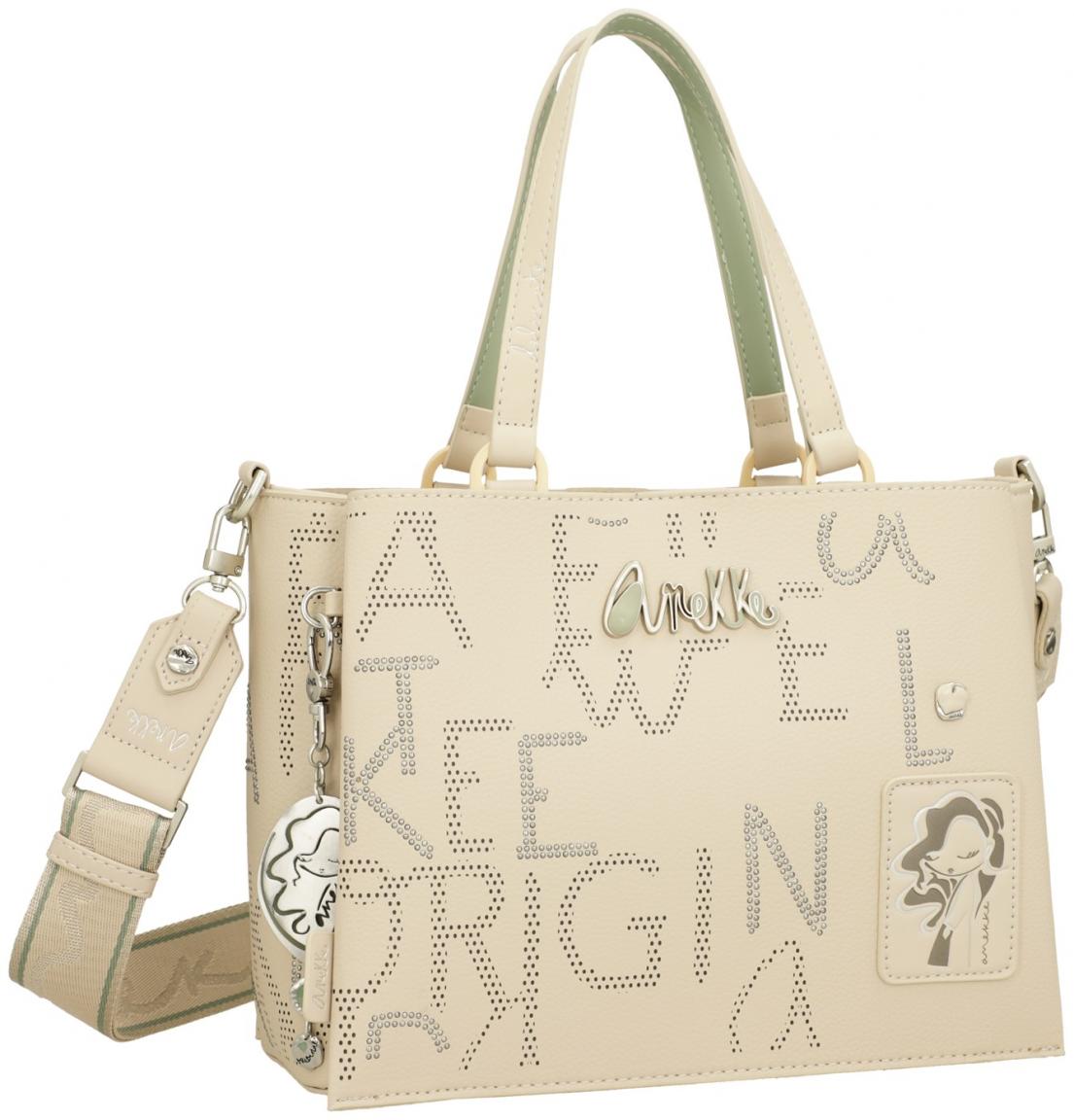 Henkeltasche beige Nieten Anekke Alma Original 