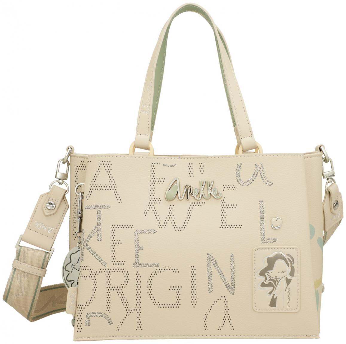 Henkeltasche beige Nieten Anekke Alma Original 