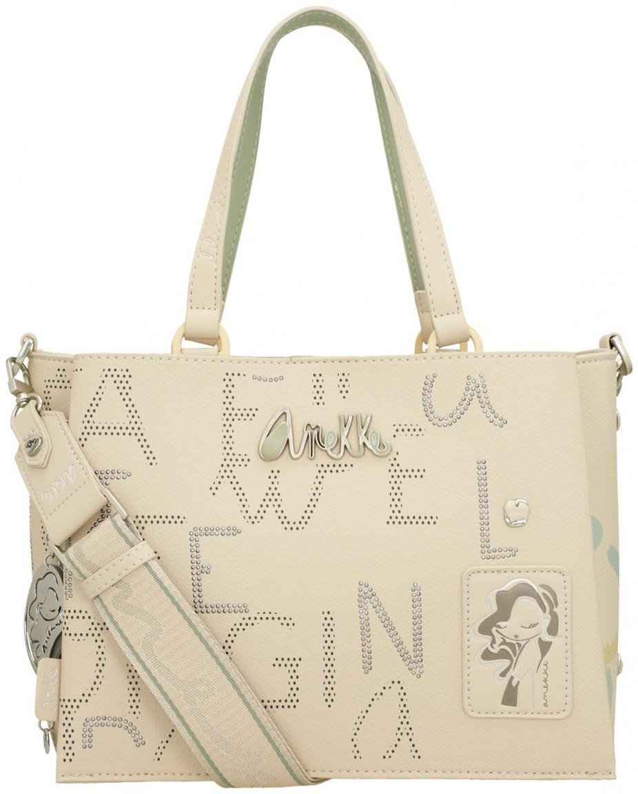 Henkeltasche beige Nieten Anekke Alma Original 