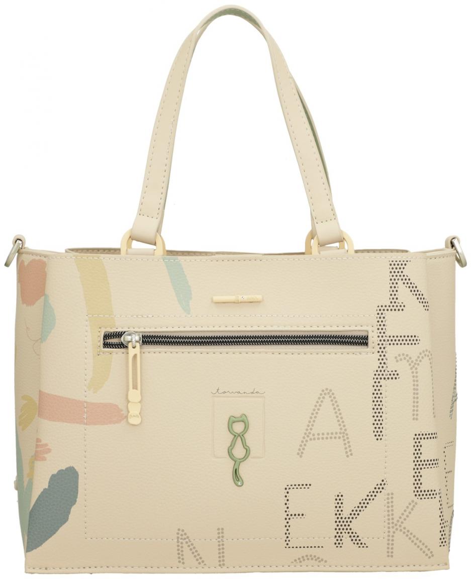 Henkeltasche beige Nieten Anekke Alma Original 