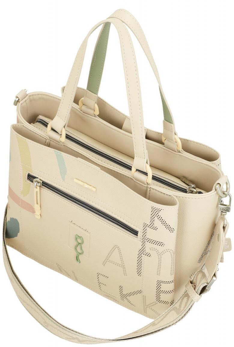 Henkeltasche beige Nieten Anekke Alma Original 