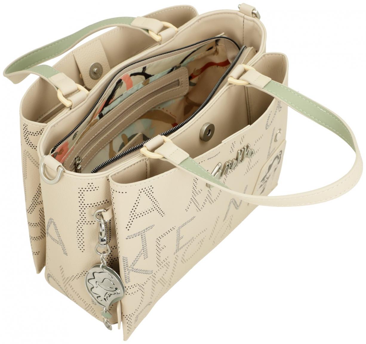 Henkeltasche beige Nieten Anekke Alma Original 