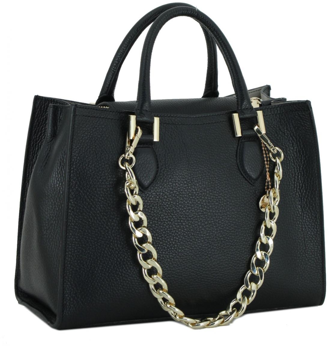 Henkeltasche mit Metallkette schwarz Caleidos 