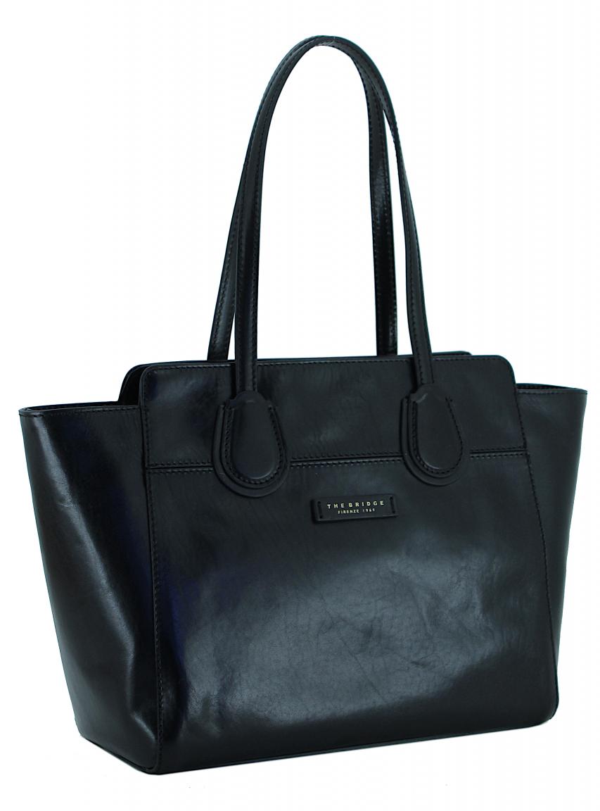 Henkeltasche schwarz Glattleder The Bridge Fiona Nero