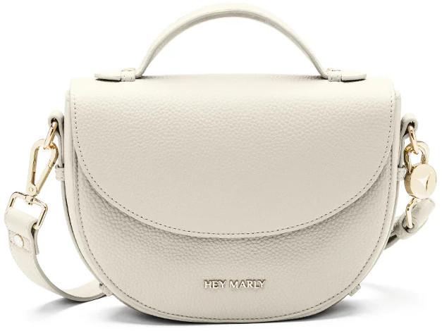 Hey Marly Half Moon Bag hellbeige recyceltes Leder Crossover