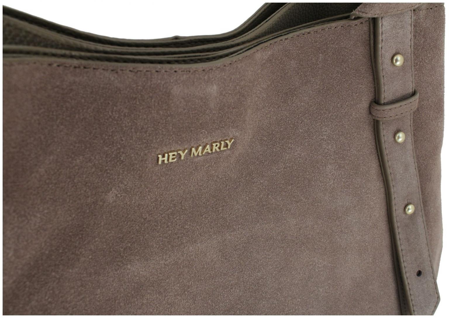 Hey Marly Tote Bag Pretty Wonder Suede L Mocha Velours