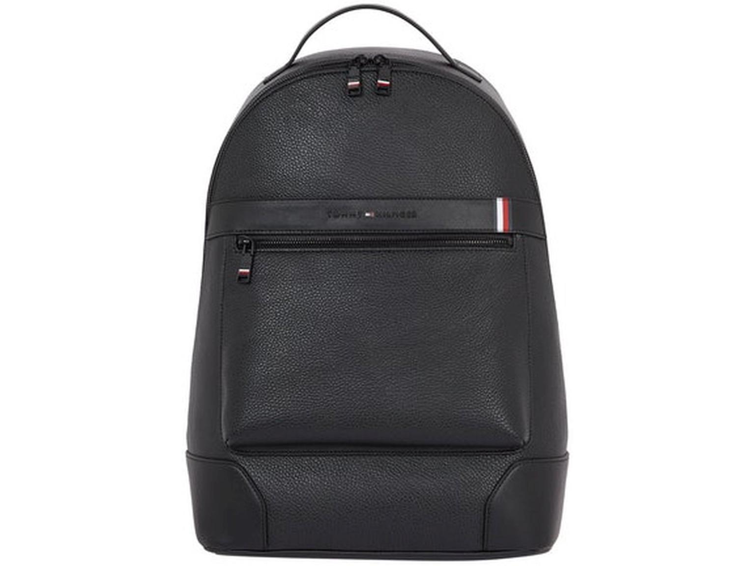 Hilfiger Tragessrucksack Lederlook Central Backpack Schwarz Backpack