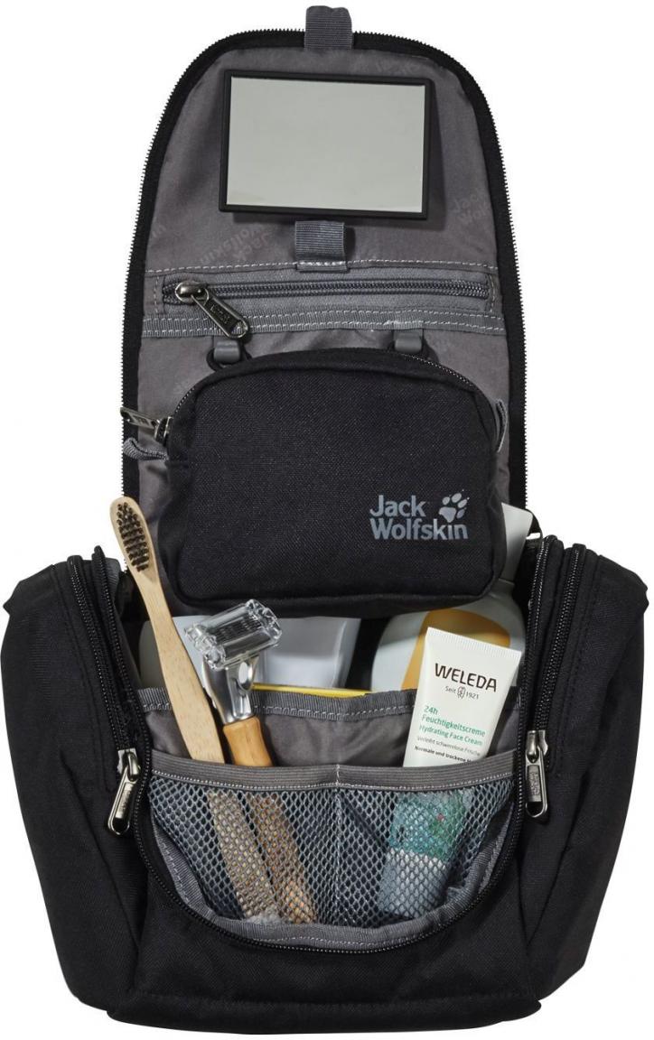 Jack Wolfskin Kulturbeutel  Caddie 5 LT Black Perlon Spiegel