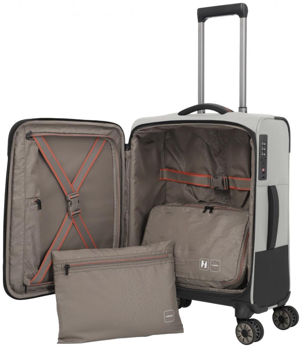 Kabinenkoffer 4w Trolley S 55cm hellbeige Travelite Crosslite