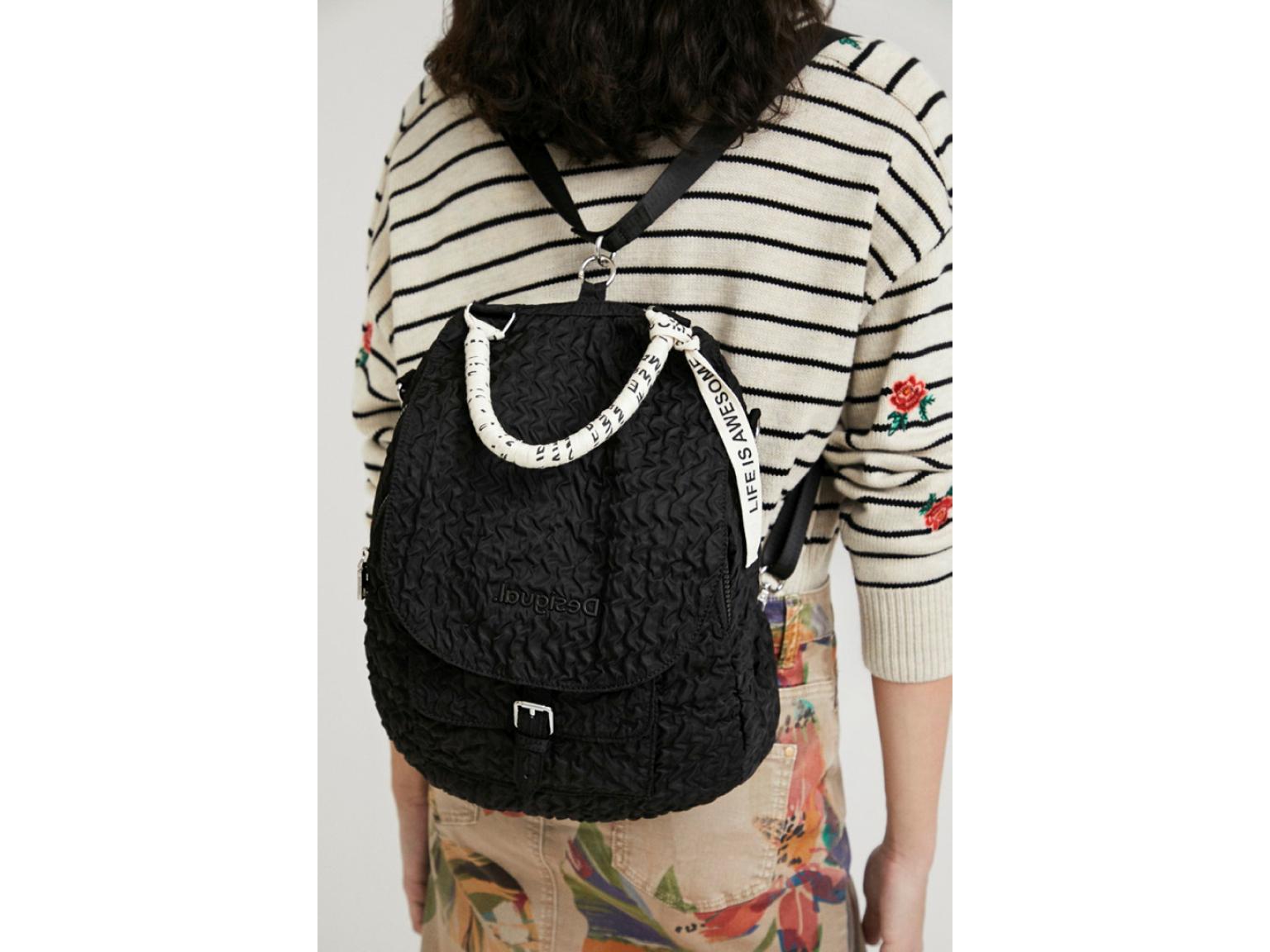 Knitterrucksack schwarz Desigual Ankara Free Negro