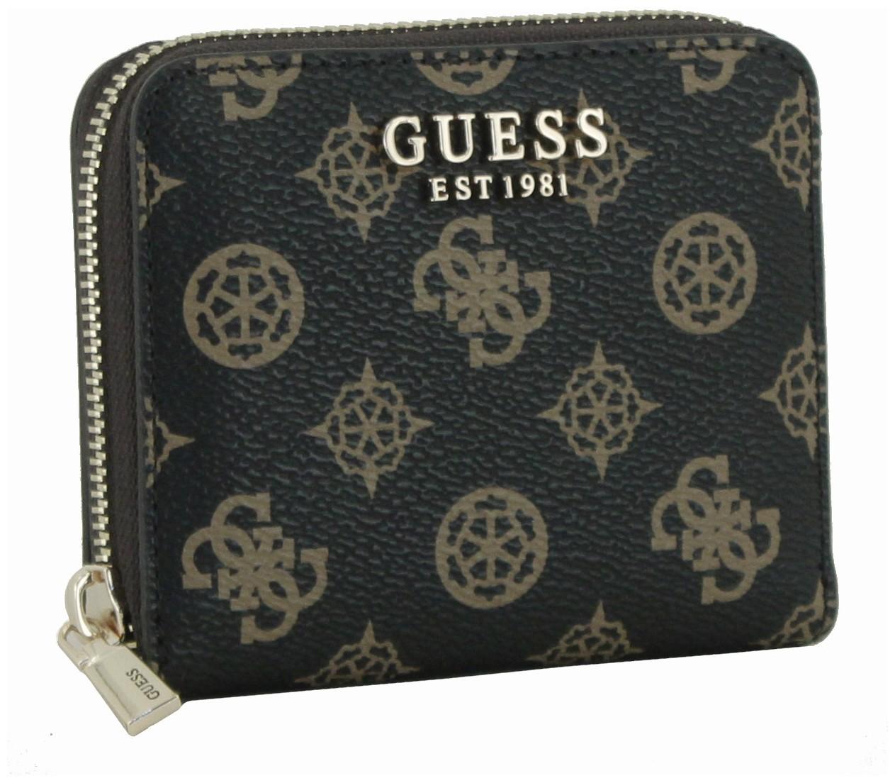 Kompaktbörse Guess Laurel Mocha Logo dunkelbraun