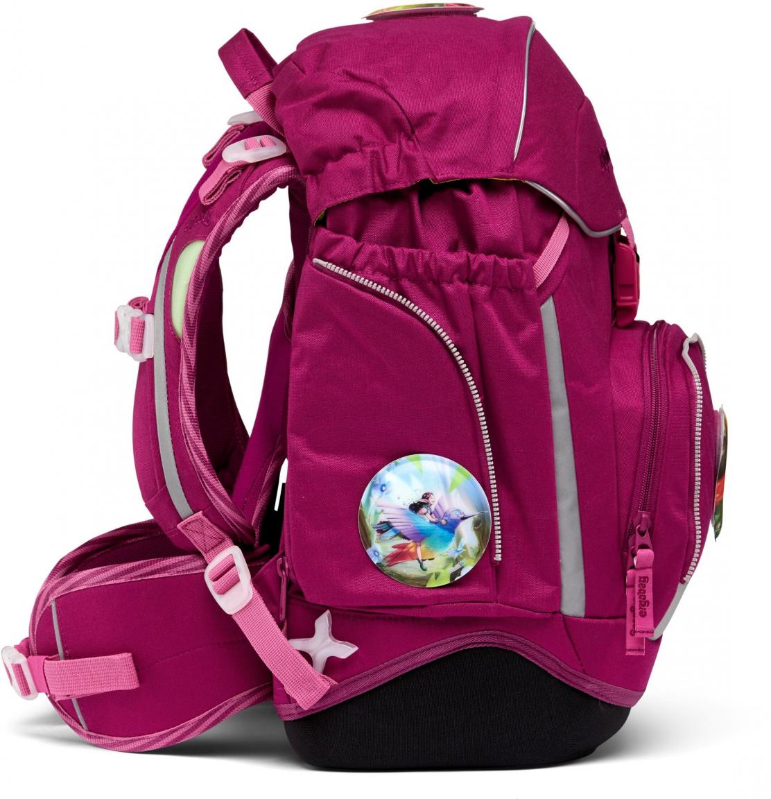 Komplettset Schulrucksack Ergobag Pack WaldzauBär pink Elfen