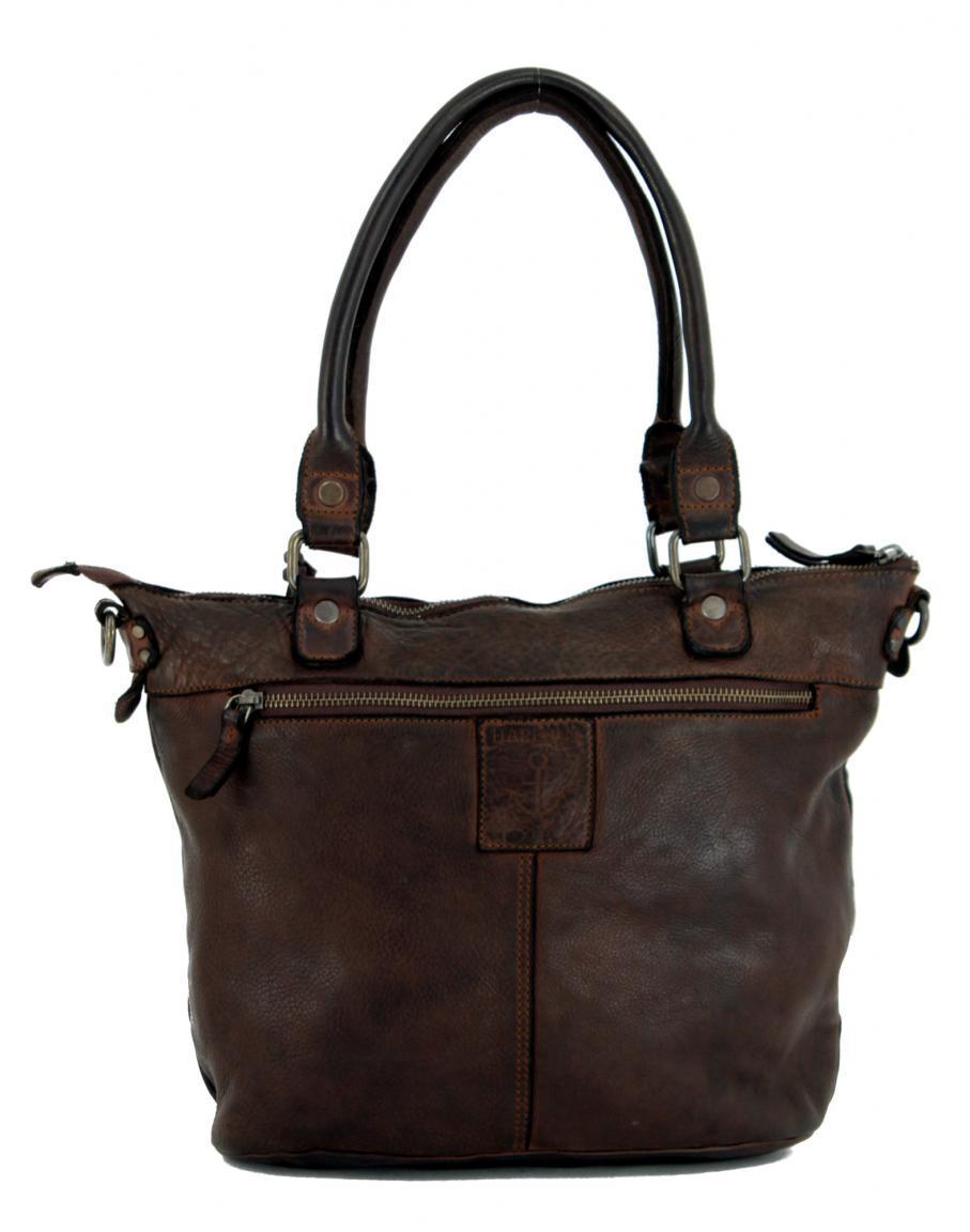 Kurzgrifftasche Harbour2nd Philine New Lines Caramel Hellbraun Anhänger