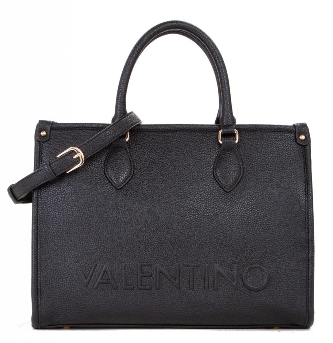 Kurzgrifftasche Logoprägung Valentino Rised Nero schwarz