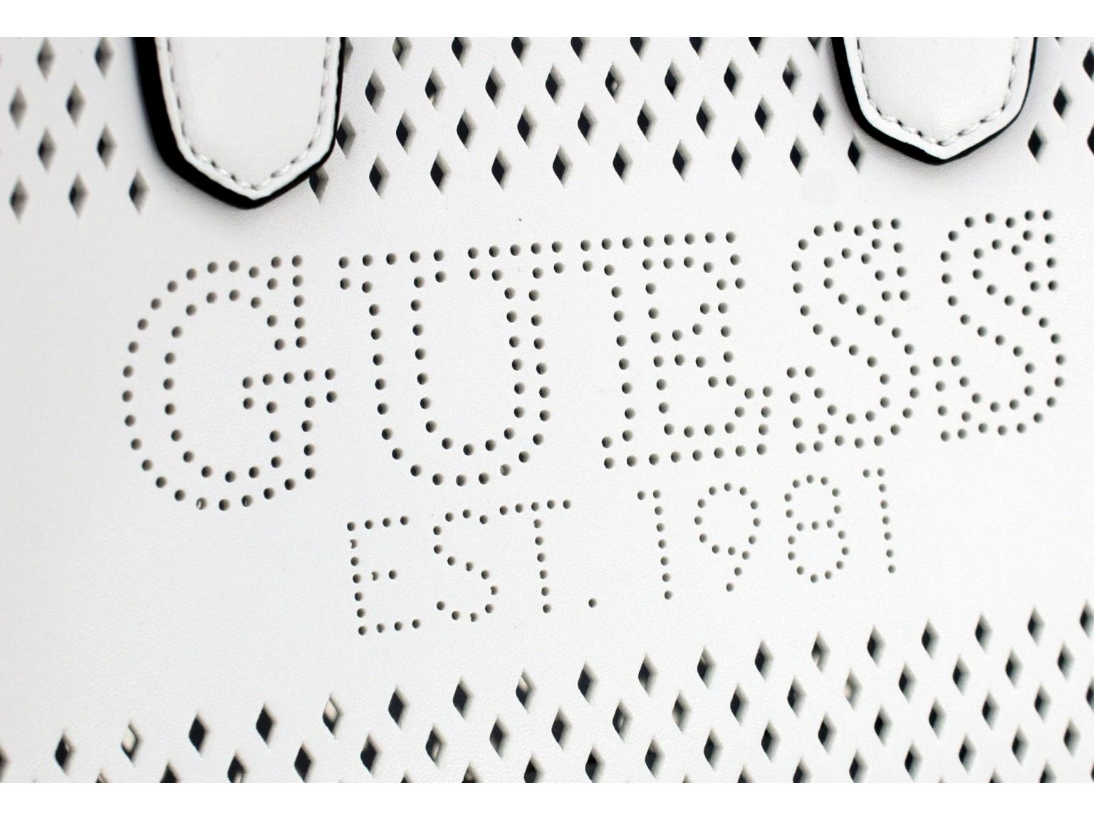 Kurzgrifftasche Mini Katey Perf White Lasercut Musterung 