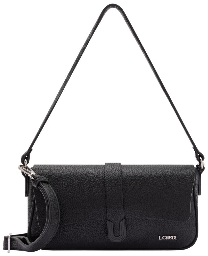 L.Credi Abendtasche schwarz Osia elegant Überschlag