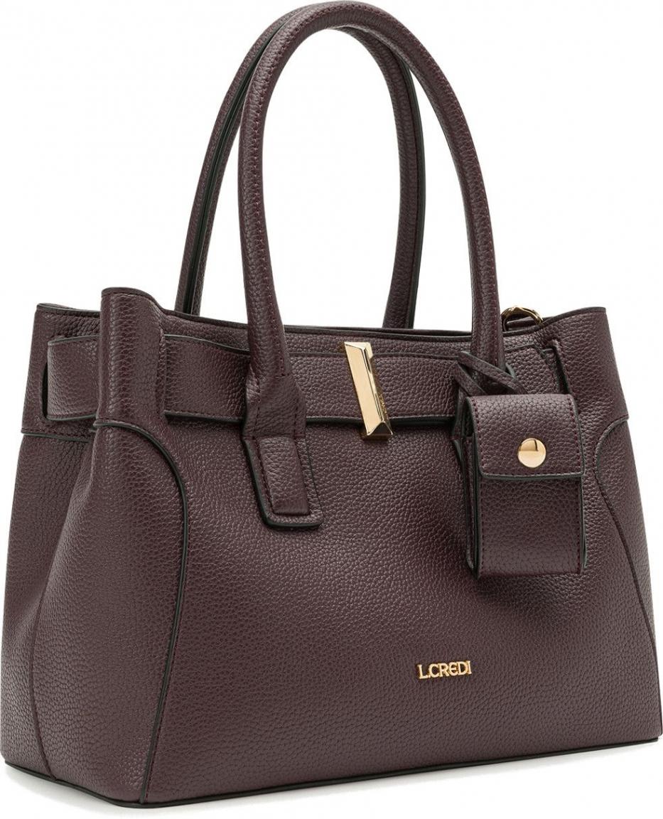 L.Credi Henkeltasche Nadira Dark Plum Vegan