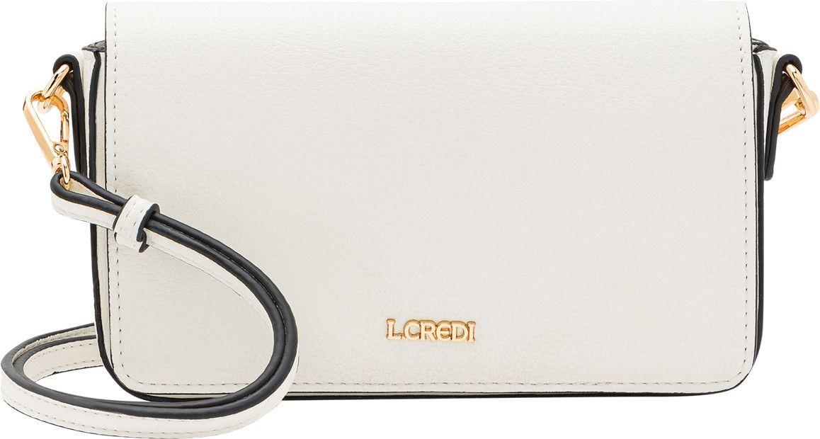 L.Credi Jane Überschlagtasche klein Etui Weiss Clutch