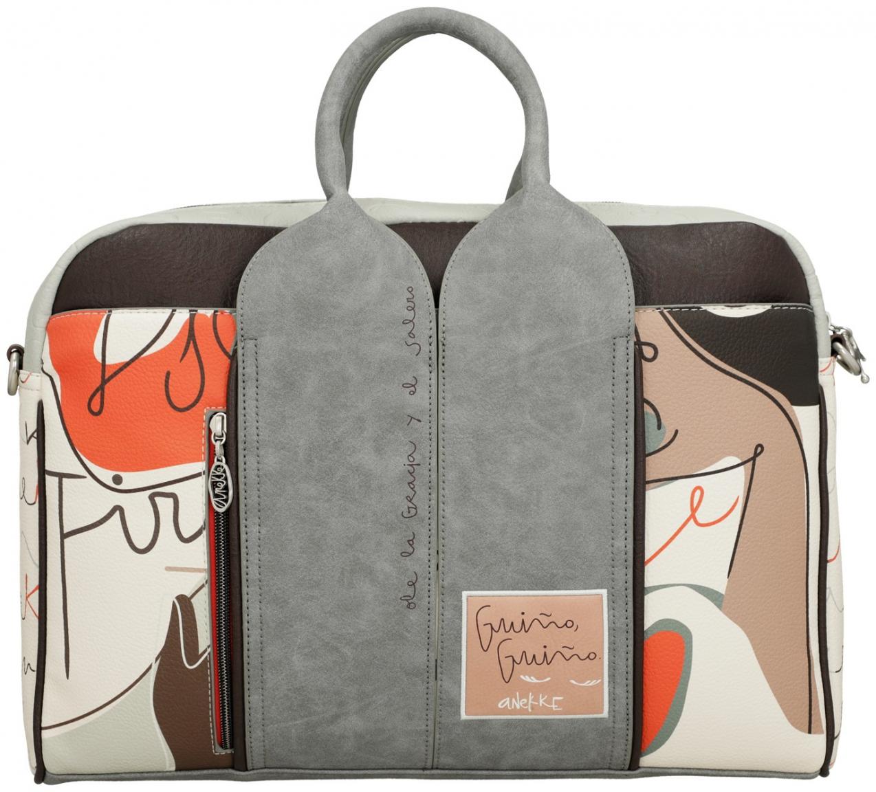 Laptoptasche Anekke Alma Ole beige grau Ziernähte