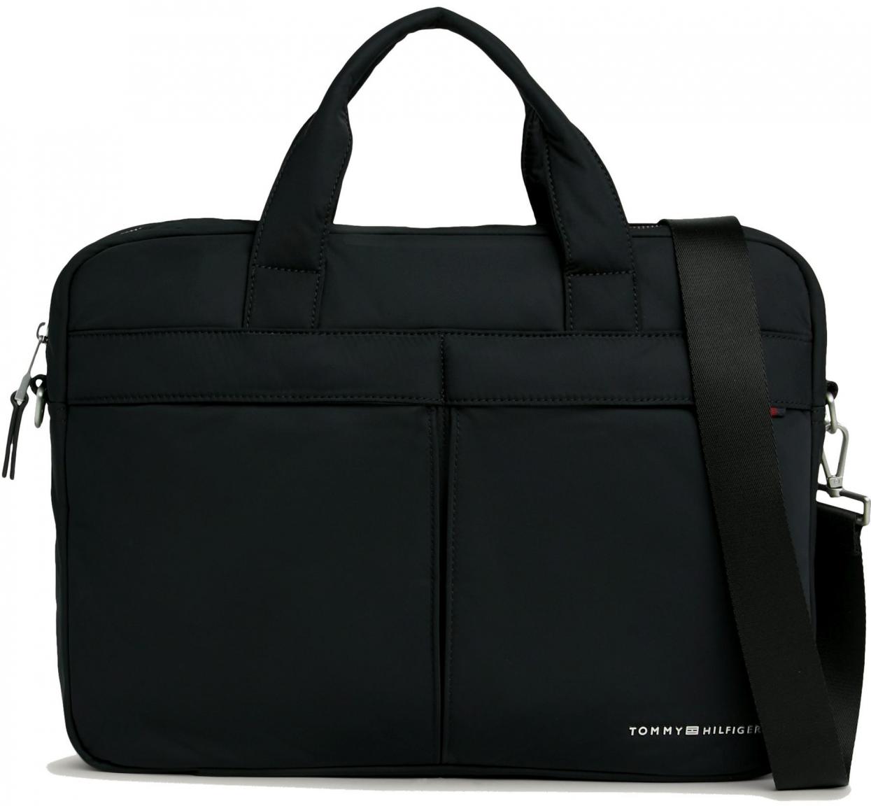 Laptoptasche Tommy Hilfiger Signature Computer Bag Nylon schwarz