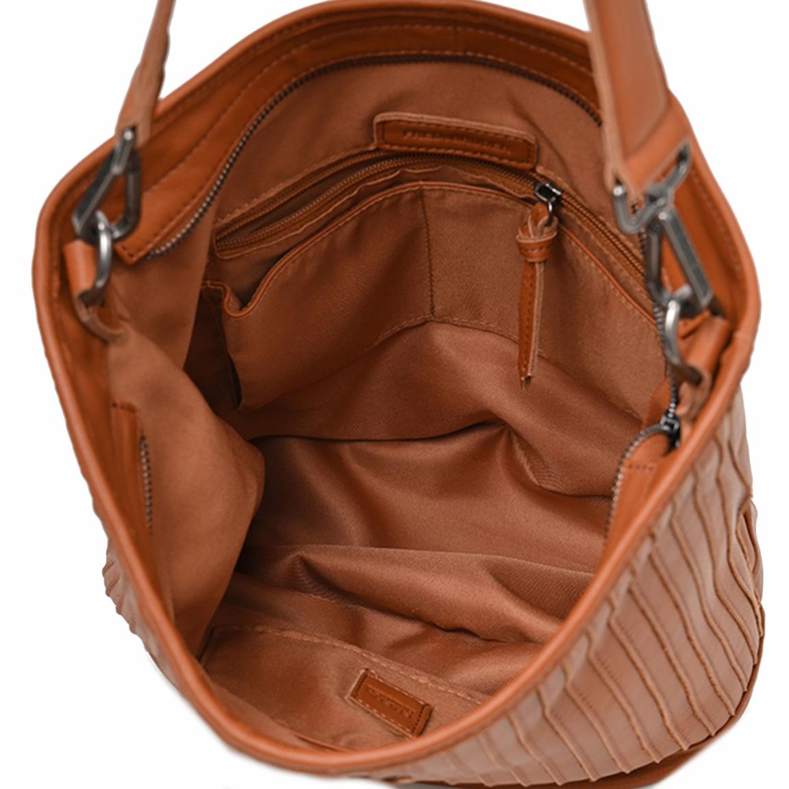 Leather Hobobag FREDsBRUDER Vertical Dark Honey Cognac