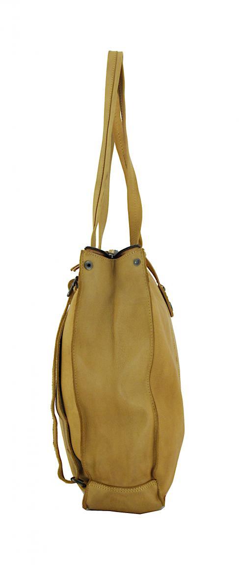 Leder Tragetasche Harbour2nd Franka Backpack Used Look Cognac Anhänger