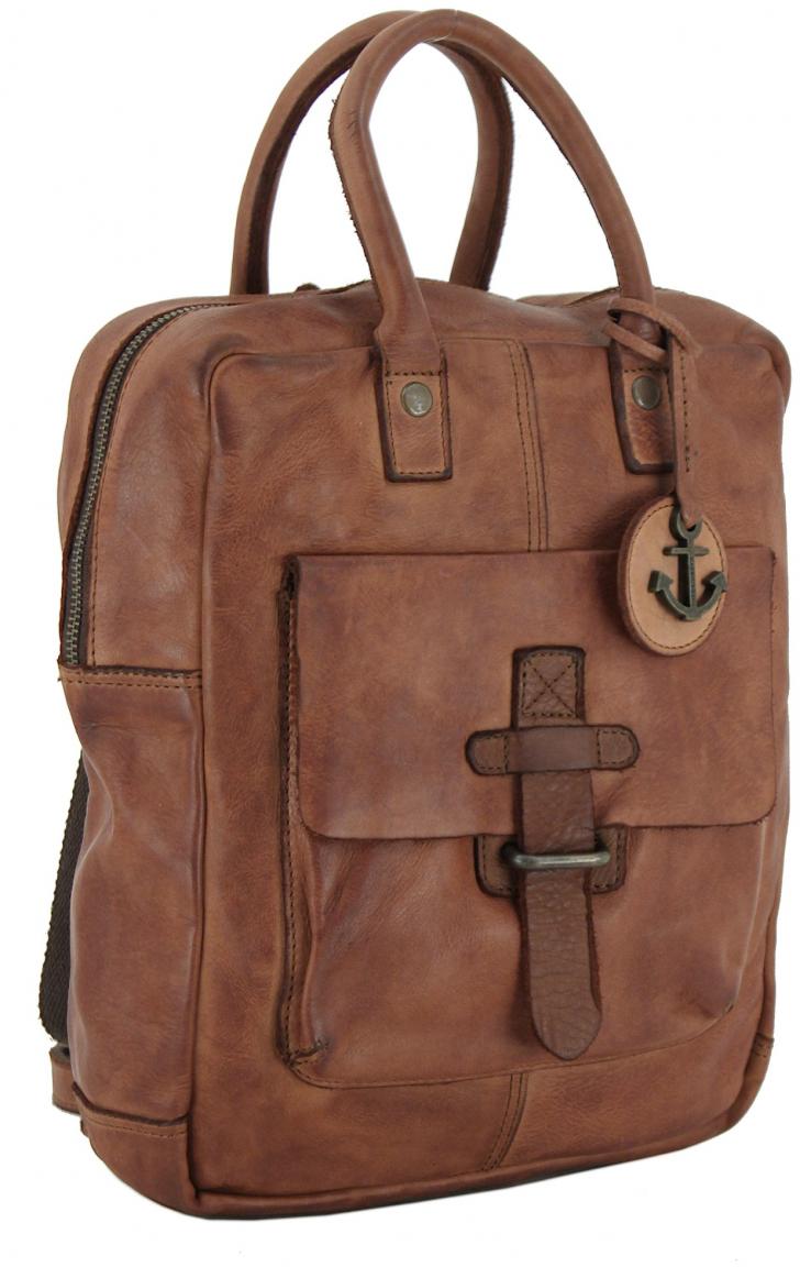 Lederrucksack mit Tabletfach Harbour 2nd Style Up Quinn Cognac