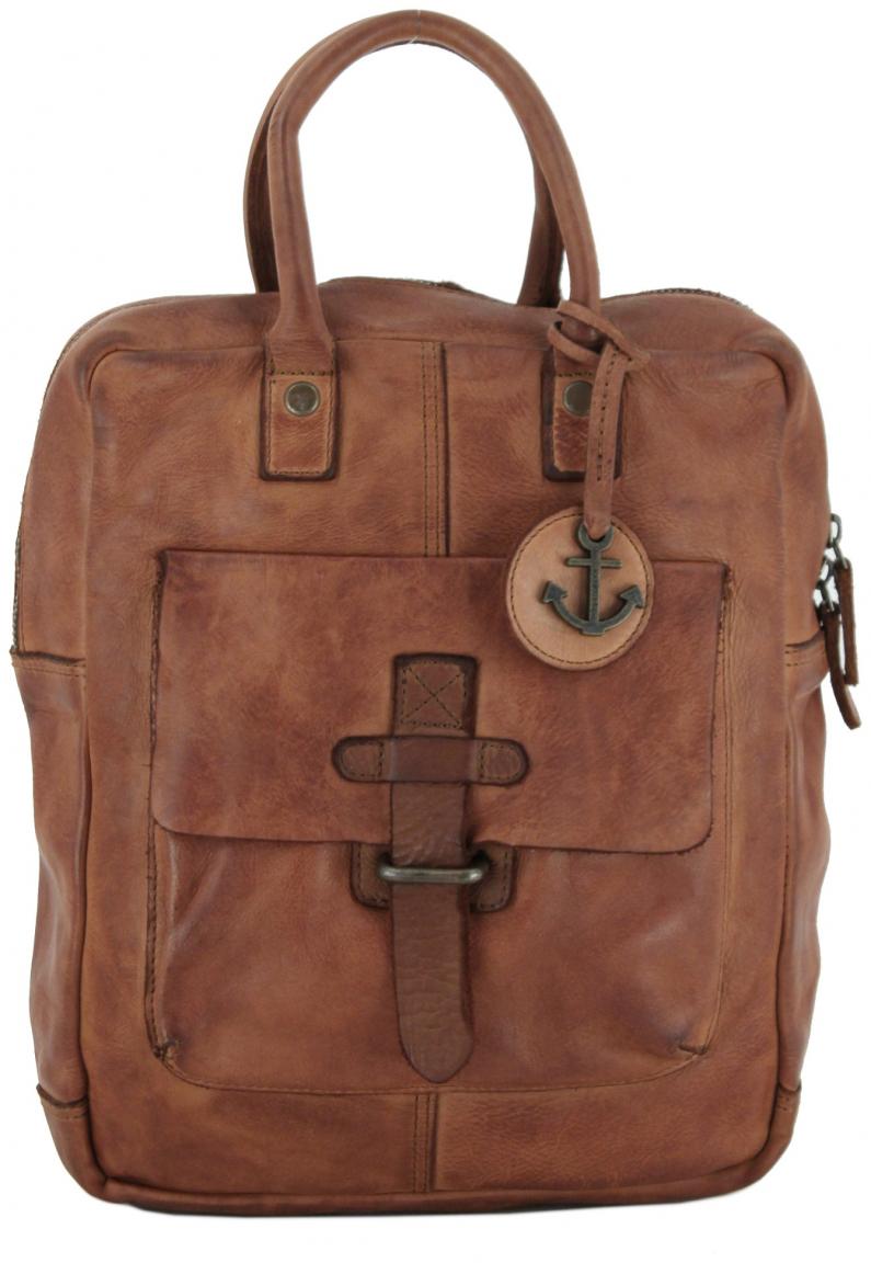 Lederrucksack mit Tabletfach Harbour 2nd Style Up Quinn Cognac