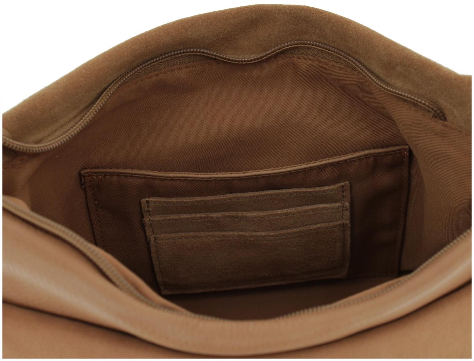 Ledertasche mit Überschlag FREDsBRUDER Jo Shoulderbag Taupe Velours