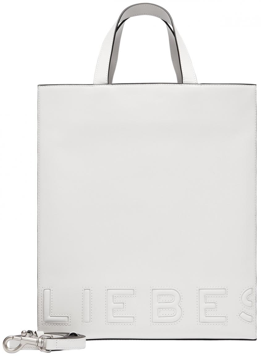 Liebeskind Berlin Handtasche Paper Bag Tote M Offwhite Kontrast 