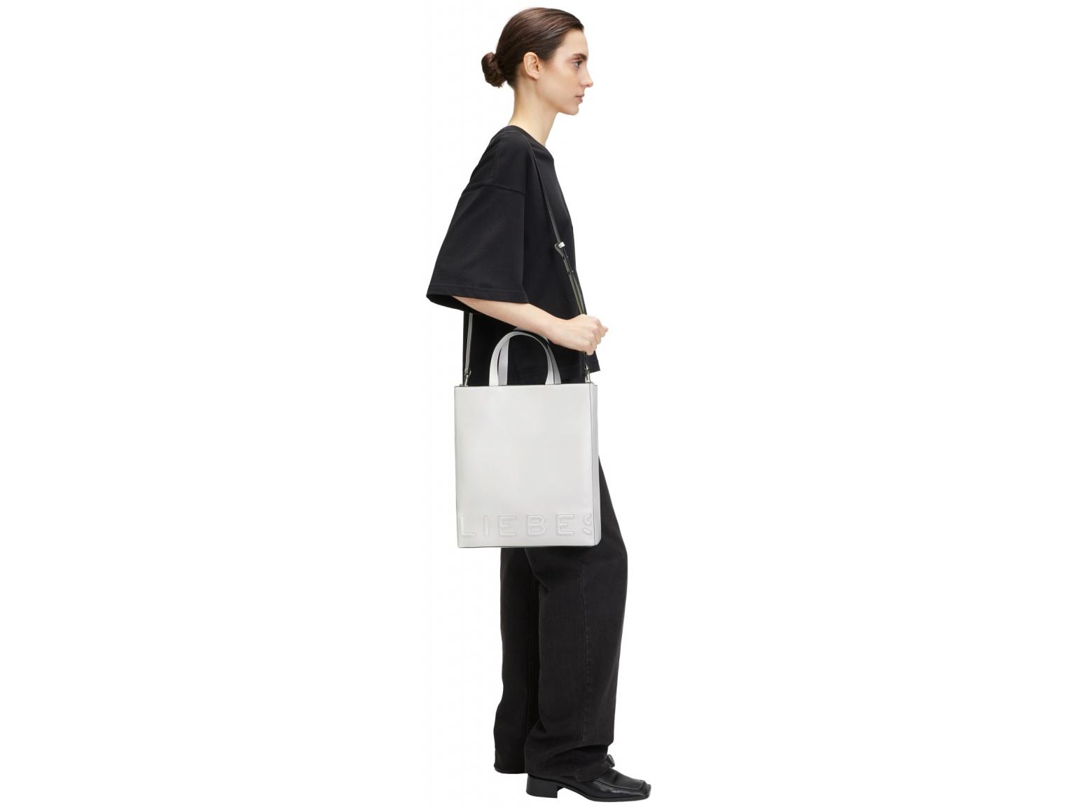 Liebeskind Berlin Handtasche Paper Bag Tote M Offwhite Kontrast 