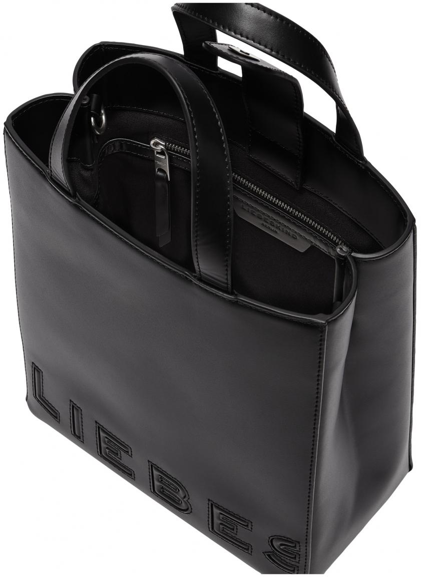 Liebeskind kleine Paper Bag Handtasche schwarz Leder