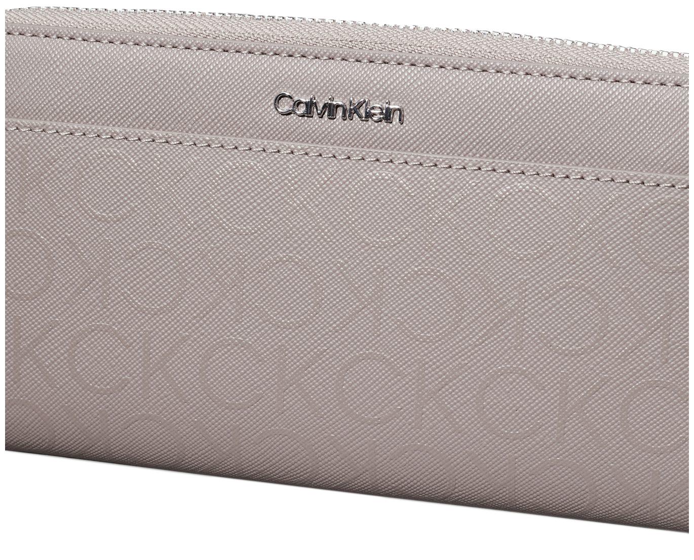 Longbörse Zip Around Calvin Klein Must Monogram Taupe